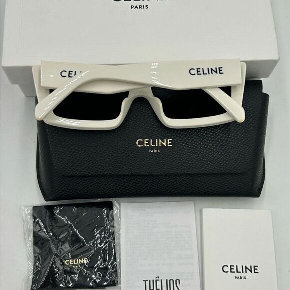 Women’s Celine rectangular acetate sunglasses made in Italy - Picture 7 of 12